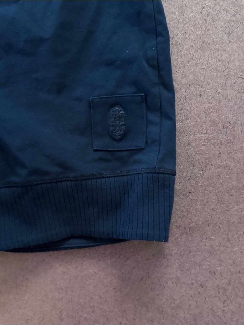 Free People Navy Blue High-Rise Ribbed Hem Active Shorts women large - Picture 2 of 6